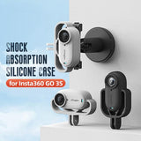 Shock-absorbing Silicone Cover for Insta360 Go 3s Camera - Black - Vertical Gray