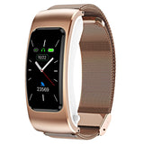 1.08 Inch Steel Band Earphone Detachable Life Waterproof Smart Watch Support Bluetooth Call - Rose Gold