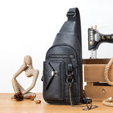 Large Capacity Waterproof Chest Bag With Phone Holder - Coffee