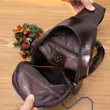 Large Capacity Waterproof Chest Bag With Phone Holder - Coffee