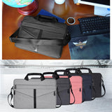 Stylish Zipper Laptop Bag with Shoulder Strap - Durable & Breathable - Black