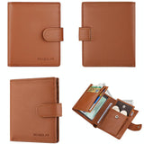 Men Vertical Coin Purse With Buckle And Zipper Card Holder And Driver License Protector - Brown