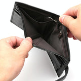 Men Vertical Coin Purse With Buckle And Zipper Card Holder And Driver License Protector - Brown