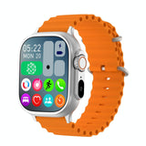 2.01 Inch Bluetooth Call Smart Watch Support Heart Rate / Blood Oxygen - Silver Orange