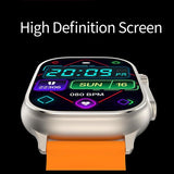 2.01 Inch Bluetooth Call Smart Watch Support Heart Rate / Blood Oxygen - Silver Orange
