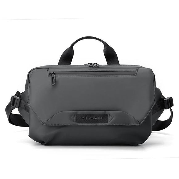 3 Point Strap Men Cycling Chest Bag Anti Sway Design - Grey