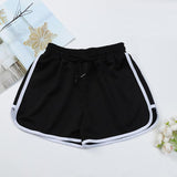 High Waist Straight Yoga Shorts Women Casual Loose Outerwear - Black - S
