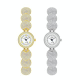 Diamond-inlaid Women Chain Watch - Elegant Accessory - Silver
