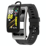 1.14 Inch Silicone Band Earphone Detachable Life Waterproof Smart Watch Support Bluetooth Call - Black Red