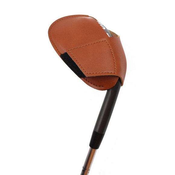 Leather Golf Club Cover Protective Cap For Clubs - Brown