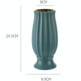 Soft Dried Flower Vase Arrangement for Living Room Decor - Sea Blue