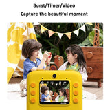 2-inch Dual Lens Instant Print Camera for Children - 4800w Pixel - Without Memory Card Yellow