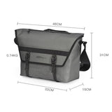 Waterproof Vintage Shoulder Bag Large Capacity - Silver Grey