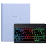 360 Degree Rotatable Bluetooth Keyboard Leather Case With Three-Colour Backlight - Mist Blue - For Ipad 10Th Gen 10.9 2022