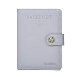 Multi Functional Passport Case With Buckle Dibaoleiou Pu Leather - Grey