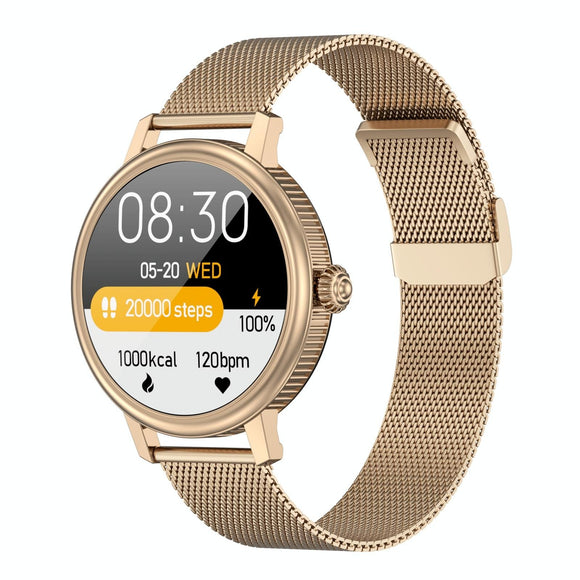 Smart Steel Watch With Colour Screen - Cf90 - Gold