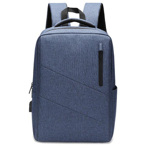 Anti Theft Usb Backpack For Business & School - Blue