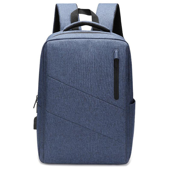 Anti Theft Usb Backpack For Business & School - Blue