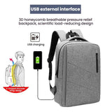 Anti Theft Usb Backpack For Business & School - Blue