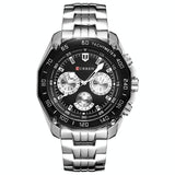 Waterproof Quartz Watch For Men - Casual Business Style - White Shell Black