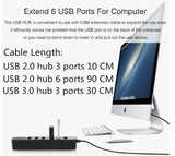 6-Port Usb Hub With Tf / Sd Card Reader High Speed - White