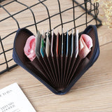 Woven Mini Coin Purse For Ladies Student Id & Card Holder - Navy Blue