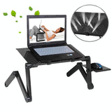 Adjustable Foldable Laptop Stand - Portable 360 Degree Aluminum - Black