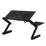 Adjustable Foldable Laptop Stand - Portable 360 Degree Aluminum - Black