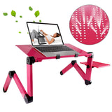Adjustable Foldable Laptop Stand - Portable 360 Degree Aluminum - Black
