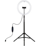 11.8 Led Ring Light with Tripod and Phone Clamp - 3 Modes Dual Colour Temperature Dimmable - Black