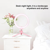 10.2 Selfie Beauty Light with Tripod Mount and Usb 3 Modes Dimmable Led Ring for Vlogging and Photography Cold Shoe Ball Head and Phone Clamp - Black