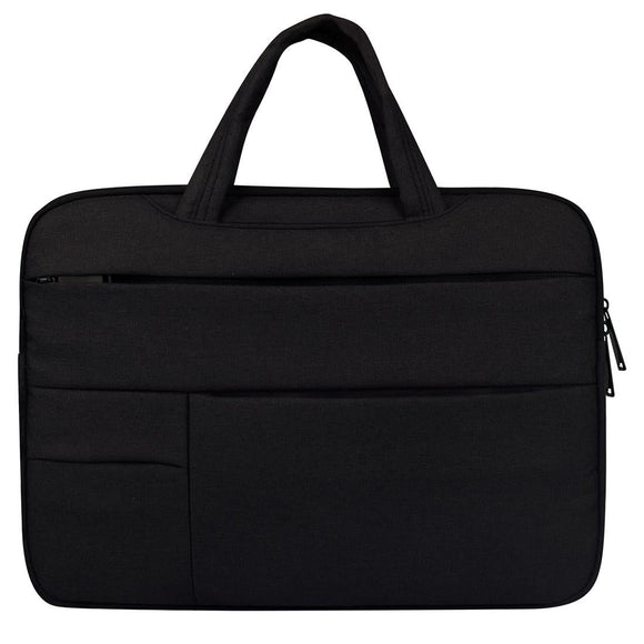 13.3 Inch Laptop Tablet Bag With Multiple Pockets And Soft Oxford Cloth Handle - Black