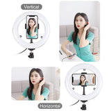 7.9 Usb 3 Modes Dimmable Dual Colour Led Ring Light with Mirror for Vlogging and Photography - Black