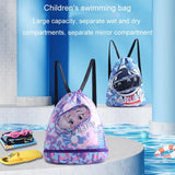 Kids' Swim Bag Cute Cartoon Beach Backpack Waterproof Dry / Wet Large 2 Layer - Purple - Small 1 Layer