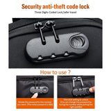 Waterproof Anti Theft Chest Bag Usb Charging Port Large Size - Black