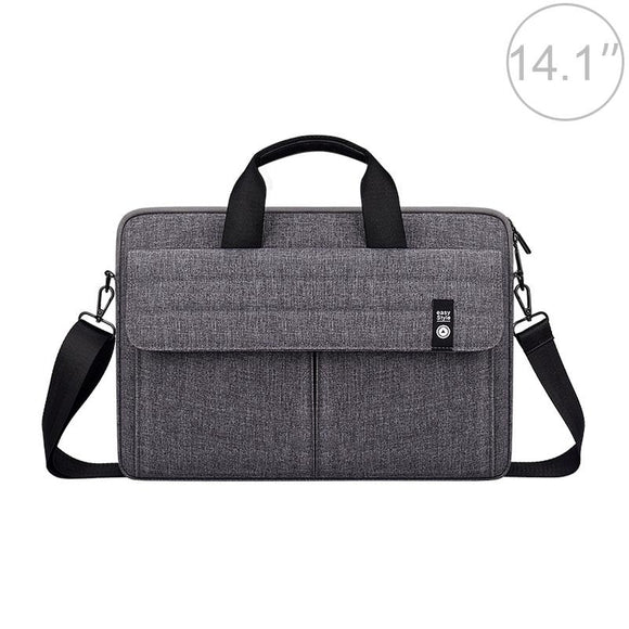14.1 Inch Laptop Carrying Bag with Shoulder Strap - Handheld Briefcase Style - Grey
