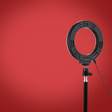 10 Mode Usb Led Ring Light with Tripod and Ball Head - 6.2 Inch Diameter - Black