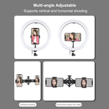 11.8 Led Ring Light Kit with Tripod & Dual Phone Bracket - 3 Modes Dual Colour Temperature Usb Live Broadcast - Black