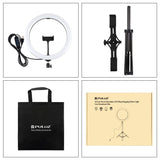 11.8 Led Ring Light Kit with Tripod & Dual Phone Bracket - 3 Modes Dual Colour Temperature Usb Live Broadcast - Black