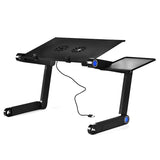 Adjustable Laptop Stand with Fans & Mouse Pad - Portable & Foldable