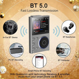 2.4 Inch Hifi Bluetooth Music Player Dsd256 Mastering Sound Quality 16Gb+16Gb Memory - Black - 16Gb+16Gb