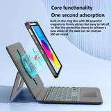 Universal Rotatable Magnetic Keyboard Case For Ipad 10.5 / 10.2 - Suspended Slide Rail Protection - White - For Ipad 10Th Gen 10.9