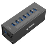 7-Port Aluminum Usb 3.0 Hub For Laptops - Black