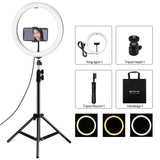 11.8 Led Ring Light with Tripod and Phone Clamp - 3 Modes Dual Colour Temperature Dimmable - Perfect for Vlogging and Live Streaming