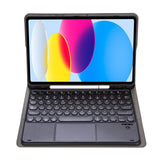 2022 Ipad 10.9 Lambskin Bluetooth Keyboard Case With Pen Slot - Black