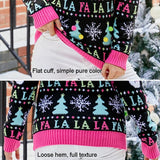 Casual Christmas Snowman Pullover Sweater Women Cartoon Knitwear - Chariot - Xl