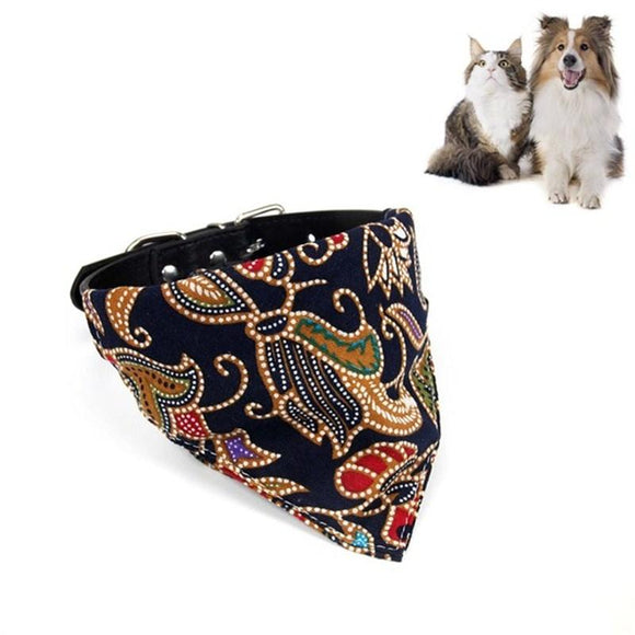Cotton Pet Bib Cat Headband Dog Saliva Towel - Size L - Black
