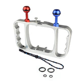 Aluminum Dual Handheld Diving Light Arm Mount for Action Cameras - Black