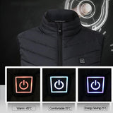 4 Area Single Control Usb Electric Heating Undershirt Intelligent Warm Vest - Blue - Xxl