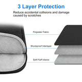 14-15 Inch Laptop Sleeve Briefcase Bag with Zipper - Black